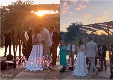 Jornalistas da CNN, Phelipe Siani e Mari Palma se casam em São Paulo