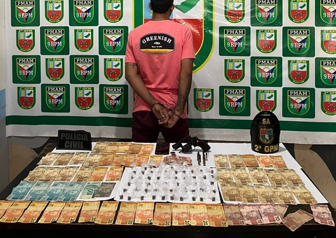 Homem é preso com arma, drogas e mais de R$ 2 mil no Amazonas
