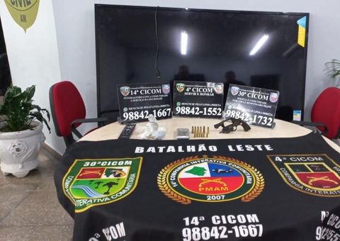 Suspeito de roubar TV é preso com arma e drogas em Manaus