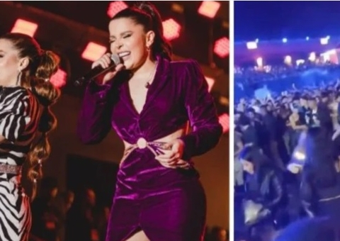 Maiara e Maraisa interrompem show após pancadaria; veja vídeo