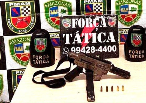 Jovem tenta correr da polícia e é preso com submetralhadora em Manaus