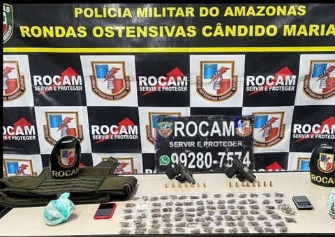 Integrantes de facção criminosa são presos com armas e drogas em Manaus