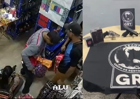 Trio é preso com armas após assaltar loja de cosméticos em Manaus