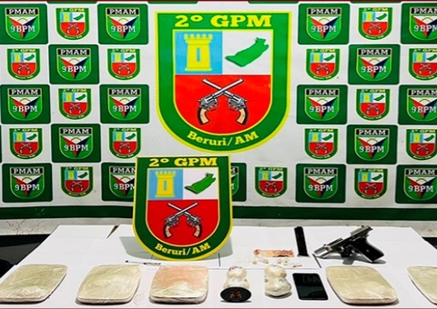 Traficante é preso com arma e 5 tabletes de drogas no Amazonas