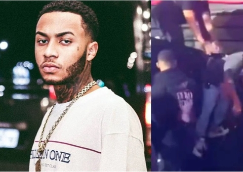 Rapper Orochi fica pendurado em prego ao tentar descer do palco; vídeo