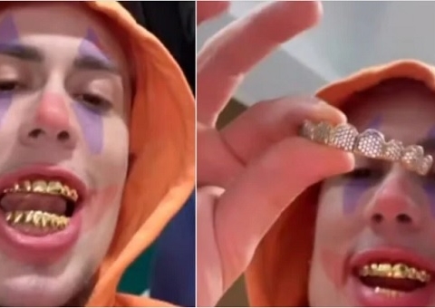 Mc Daniel exibe prótese de ouro de 18 quilates nos dentes