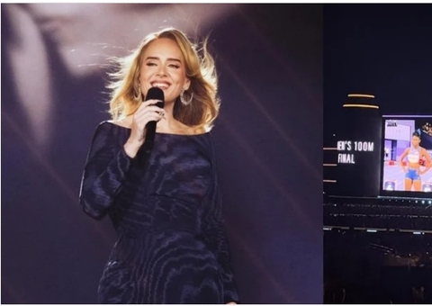 Adele interrompe show para assistir final olímpica de atletismo; vídeo