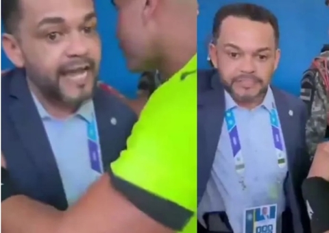 Presidente da FAF, deputado Rozenha confronta árbitro durante confusão no jogo entre Retrô e Manauara