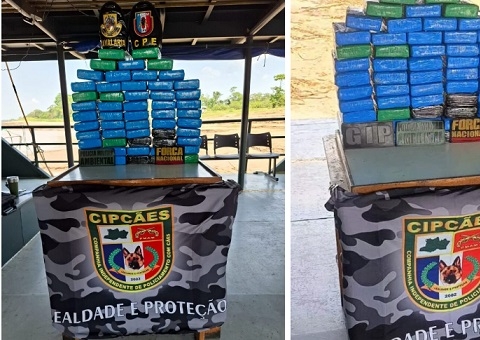 Polícia apreende 60 kg de drogas escondidas dentro de malas em barco em Coari