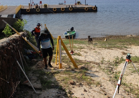 Estiagem: Defesa Civil instala estação de réguas linimétricas em Nhamundá