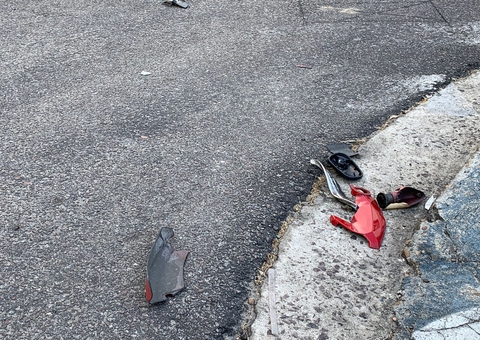 Motociclista quebra a perna em acidente com três motos no Santa Etelvina