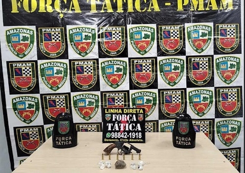 Homem é preso e adolescente apreendido com arma e drogas na Cidade Nova