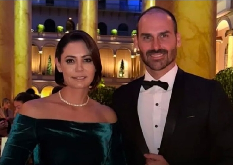 Michelle e Eduardo Bolsonaro ficam de fora do Capitólio, mas vão a baile oficial