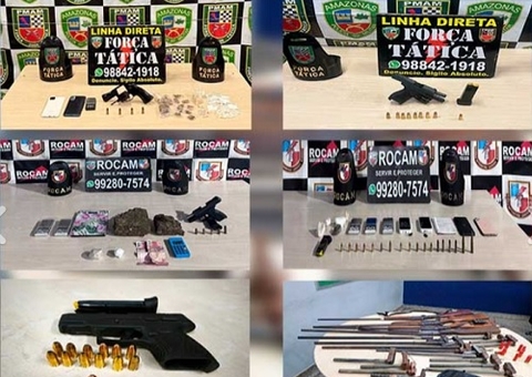 Polícia apreende 22 armas de fogo, drogas e munições em Manaus