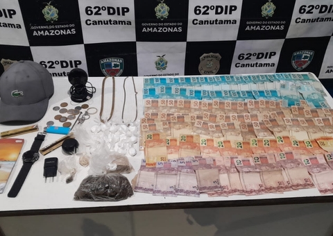 Venezuelano e 'Monte Orebe' são presos com drogas e R$ 6 mil em Canutama