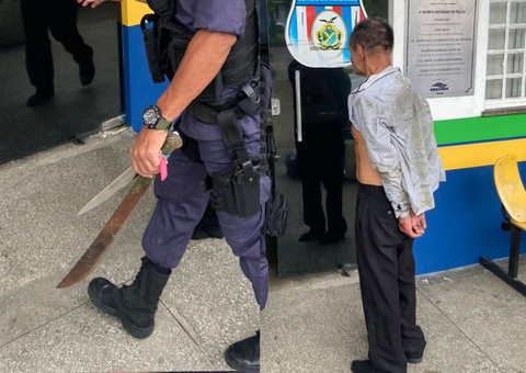 Idoso surta e ataca sargento com terçado em Manaus