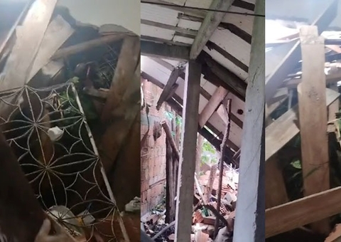 Mulher escapa de soterramento após barranco invadir quarto no Nova Cidade; vídeo
