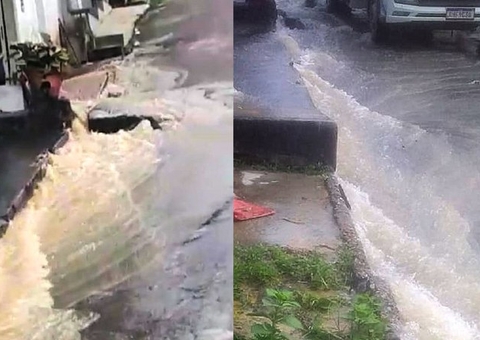 Tubulação estoura e deixa casas alagadas em Manaus; vídeo