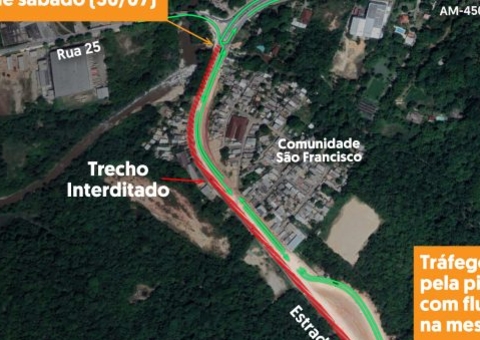 Estrada do Tarumã será interditada em Manaus; saiba como ficará o trânsito