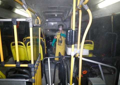 Sanitização em ônibus coletivo é fiscalizada em Manaus