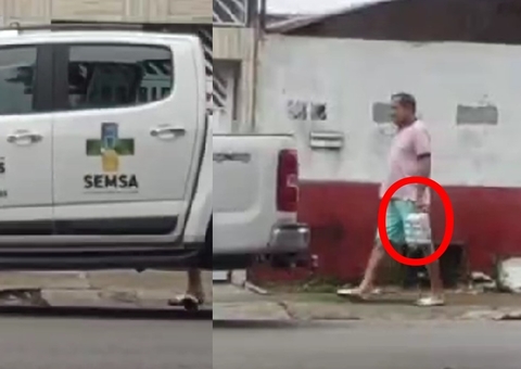 Carro da Semsa de Autazes é usado para transportar cerveja em Manaus; vídeo