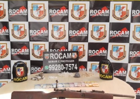 Ao tentar fugir da polícia, suspeito é preso com fuzil em Manaus