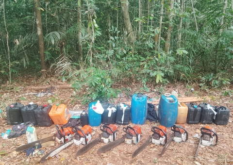 Ipaam apreende motoserras, destrói caminhão e aplica multa de R$ 107 mil na RDS do Rio Negro