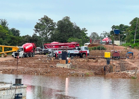 Dnit inicia produção de blocos de concreto para construção de ponte na BR-319