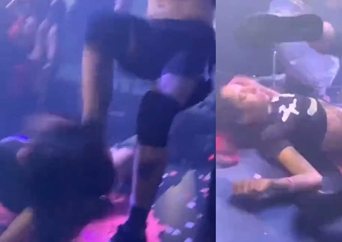Fã desmaia ao levar chute na cabeça de dançarino da MC Pipokinha; vídeo