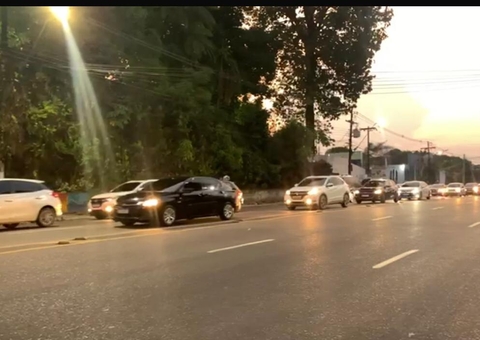 Trânsito fica lento após área de mata pegar fogo na Avenida Mário Ypiranga; vídeo