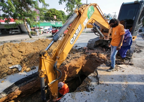 Rede de drenagem profunda no Dom Pedro passa por obras em Manaus
