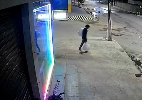 Criminosos com peruca arrombam loja e roubam R$ 230 mil em celulares