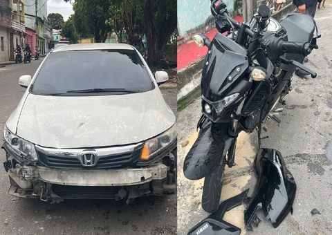 Colisão frontal deixa motociclista em estado grave em Manaus; vídeo