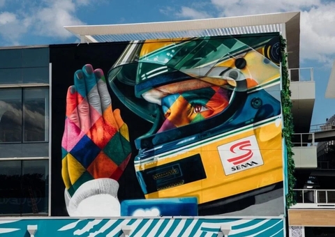 Kobra inaugura mural de Ayrton Senna nos EUA