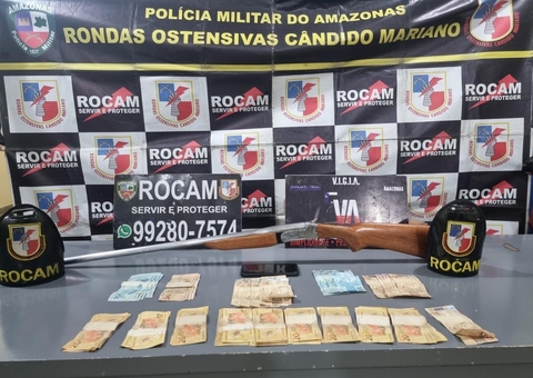 Homem é preso com espingarda e R$ 3,5 mil no Amazonas
