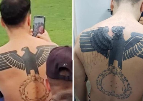 Torcedor de Manaus diz que não sabia sobre águia nazista e já começou cobrir tatuagem