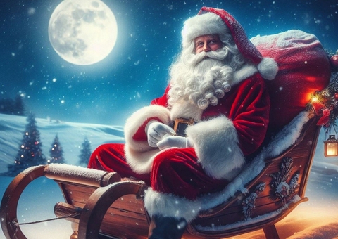 Papai Noel chega à Zona Sul de Manaus a bordo de Fusca clássico