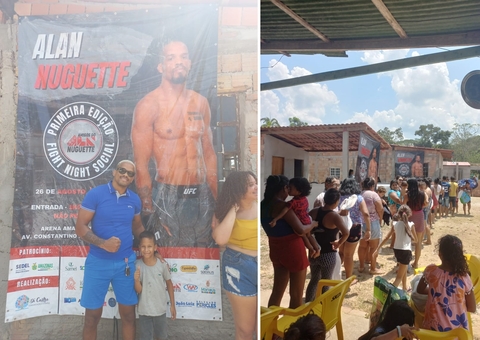 Alan Nuguette entrega tonelada de alimentos após sucesso do Fight Night Social