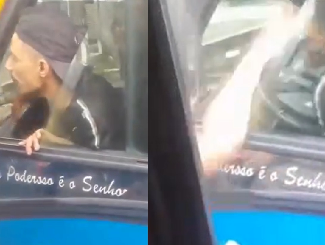 Motoristas emparelham amarelinhos e saem no tapa em Manaus; vídeo