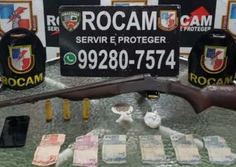 Homem é preso em bar com arma e drogas no Amazonas