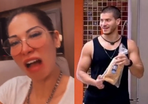 Maíra Cardi questiona Arthur Aguiar por comer purê de batata e internautas reagem: 'comendo pão escondido'