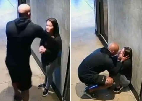 Vídeo: Personal trainer é preso após ser flagrado agredindo namorada a socos em academia