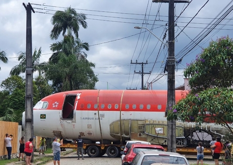 Casal compra avião para deixar temporariamente de enfeite no quintal