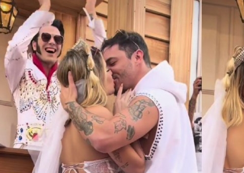 Namorando há 1 mês, ex-bbbs Viih Tube e Eliezer se ‘casam’ no Rock in Rio