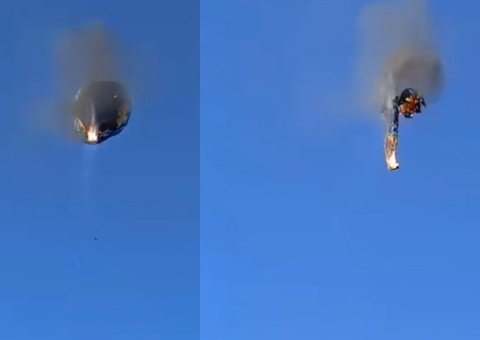 Piloto aproximou balão do solo para que as pessoas pulassem 