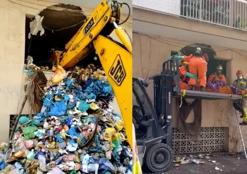 Bombeiros resgatam homem de 250 kg preso em montanha de lixo; vídeo