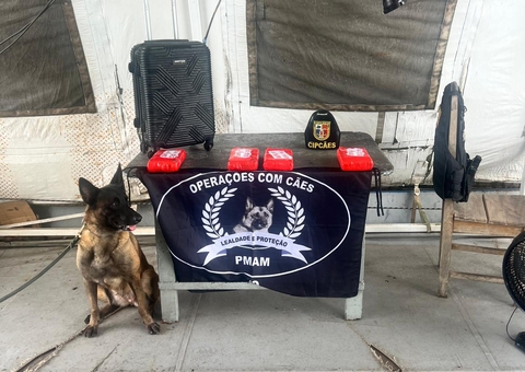 Base Arpão: PM apreende cocaína com auxílio de cão policial em Coari
