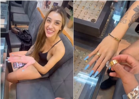 Bia Miranda e Gato Preto escolhem alianças de 'casados' após 8 dias de namoro