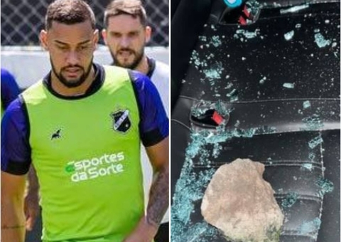 Torcedores apedrejam carro de jogador do ABC por pouco não atingem crianças