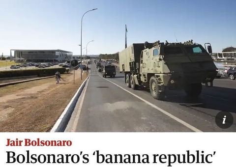 The Guardian chama ato de Bolsonaro de ’desfile da República de Bananas’